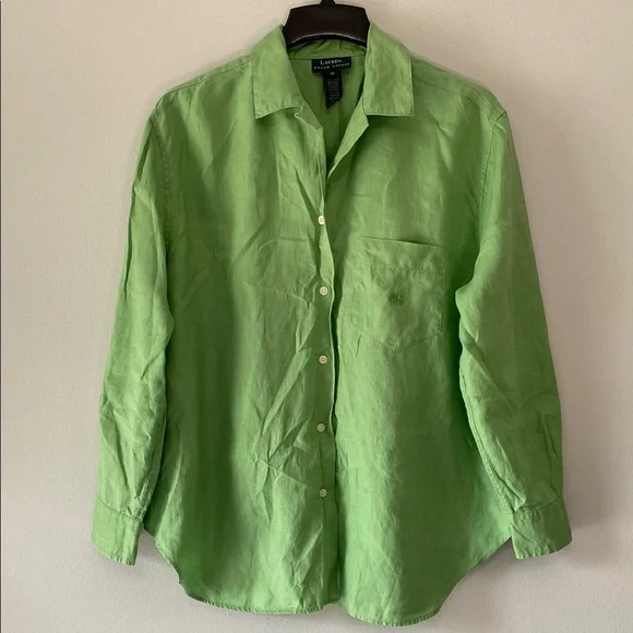 Lauren Ralph Lauren | Tops | Lauren Ralph Lauren Linen Mint Green Shirt  Size X | Poshmark